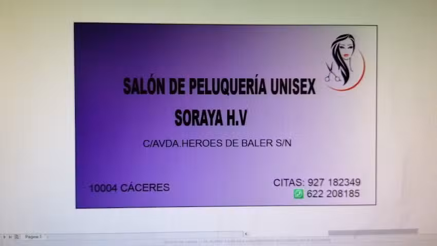 Sal&oacute;n de peluquer&iacute;a Soraya H.V.